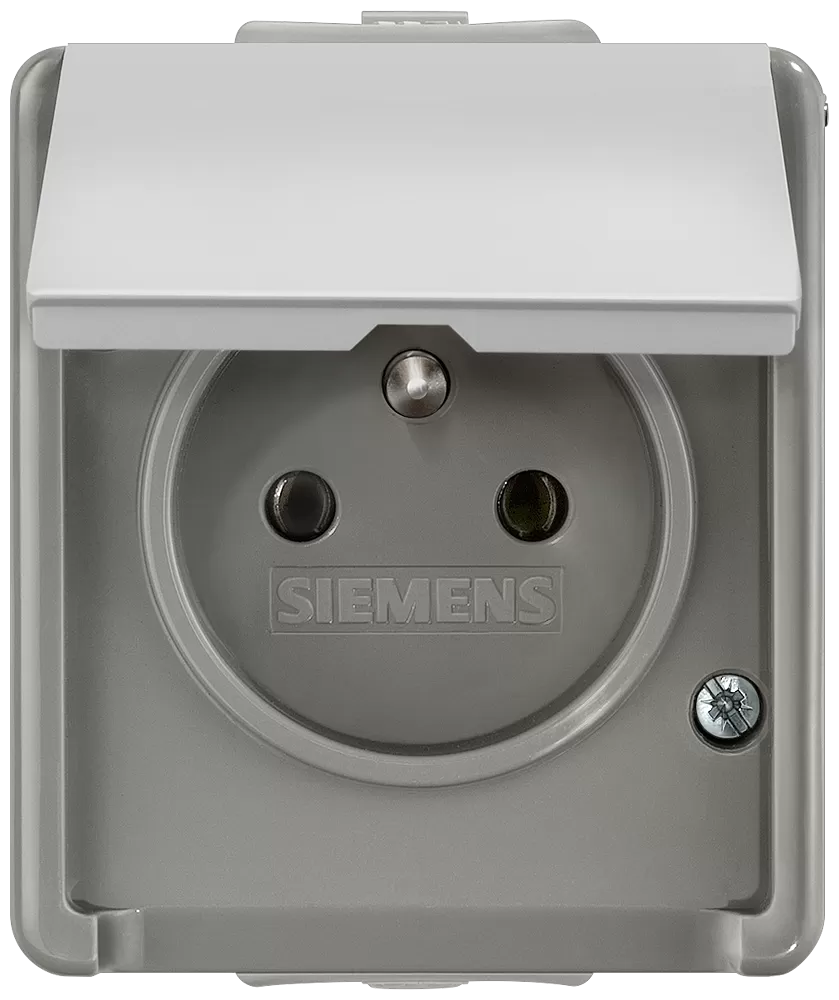 Siemens DELTA fläche IP44, AP dunkelgrau/hellgrau Steckdose 10/16A 250V 5UB4741