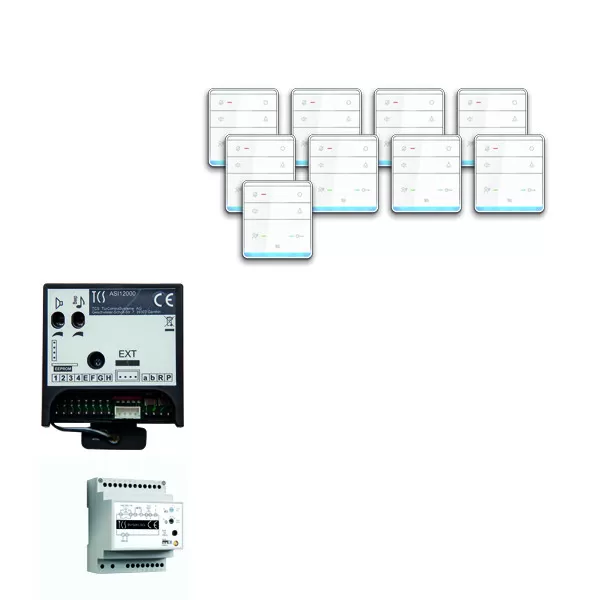 TCS audio:pack Einbau für 9 Wohneinheiten, mit Einbaulautsprecher ASI12000 + 9x Freisprecher ISW5010 + Steuergerät BVS20 PPIF09/01