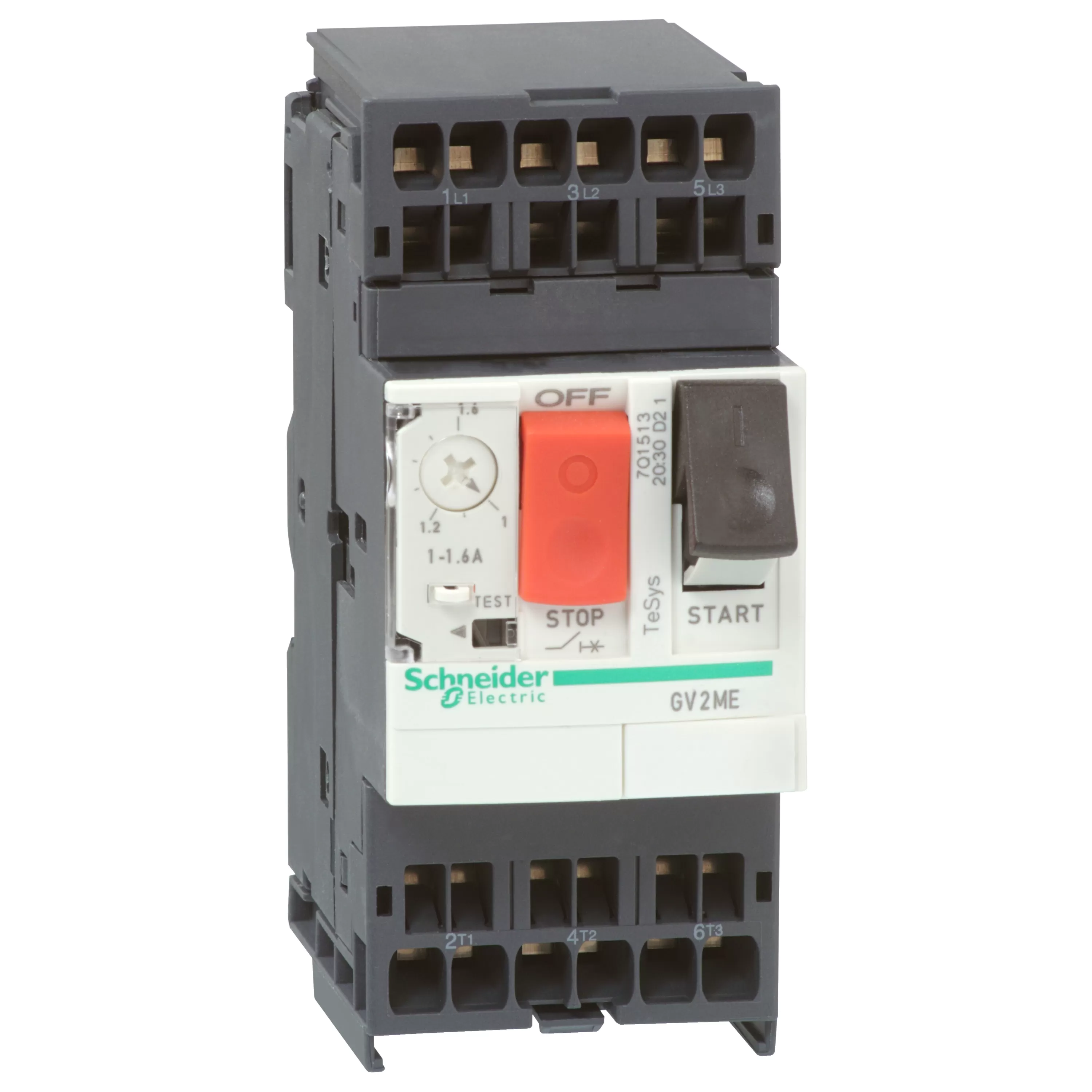 Schneider Electric Motorschutzschalter, 3p, 0,4-0,63A, Tasterbetätigung, Federzuganschluss GV2ME043