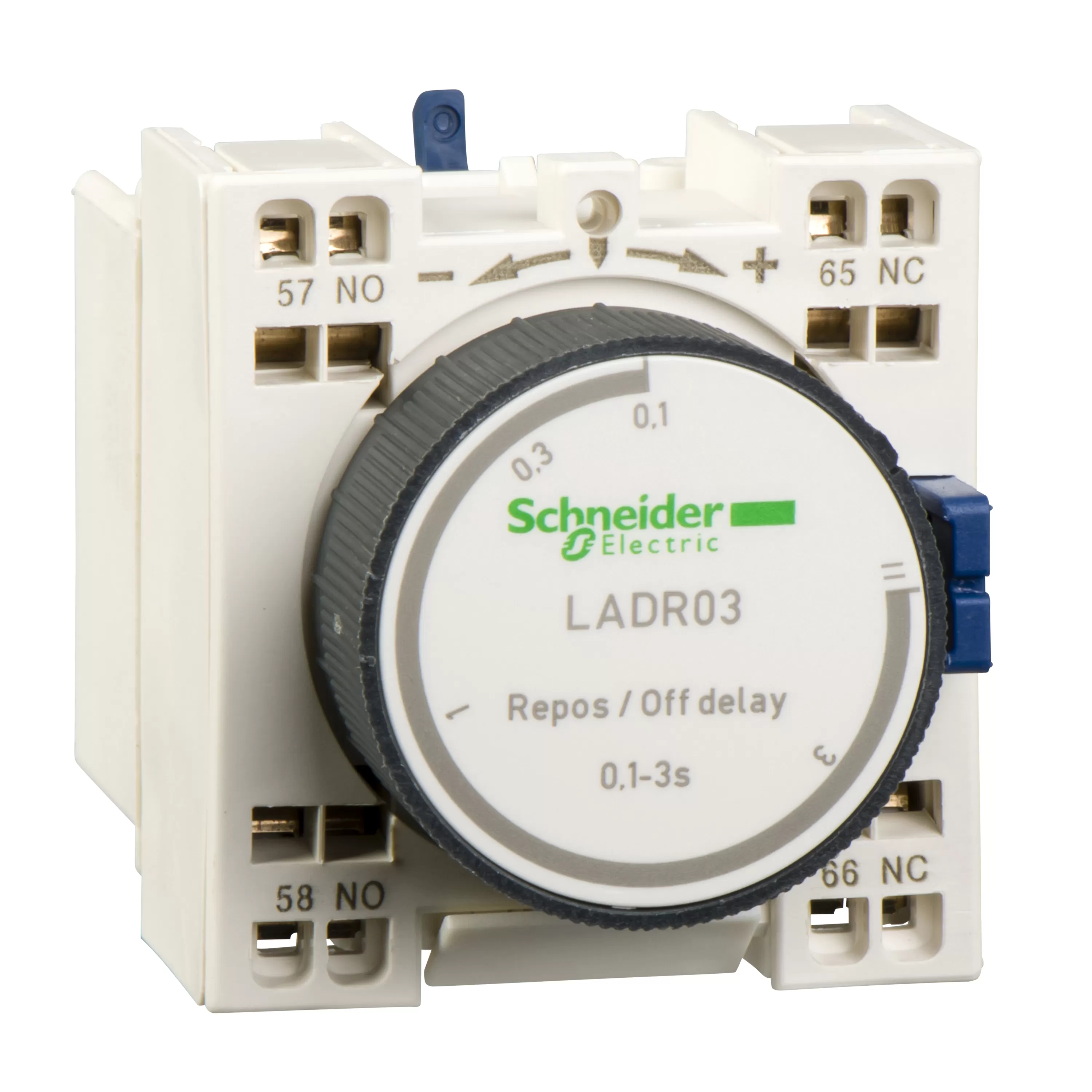 Schneider Electric Zeitblock, anzugsverzögert, 1S+1Ö, 0,10-3,00s, Federzuganschluss LADT03