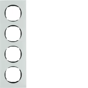 Berker Rahmen 4fach, flach, R.8, Glas polarweiß 10142609