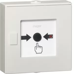 Hager Funk-Druckknopfmelder, Alarmstop TG558B
