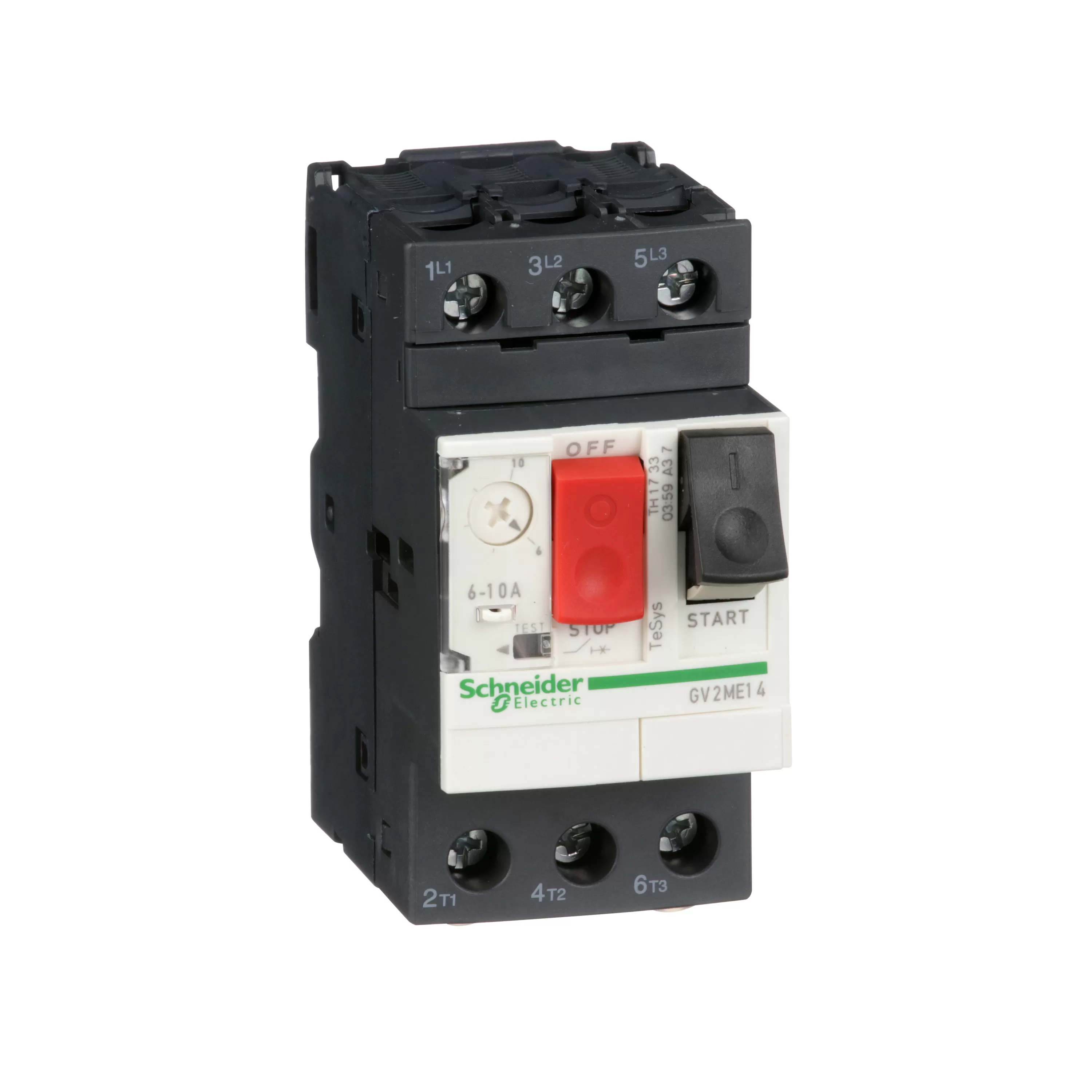 Schneider Electric Motorschutzschalter, 3p, 6-10A, Tasterbetätigung, Schraubanschluss GV2ME14