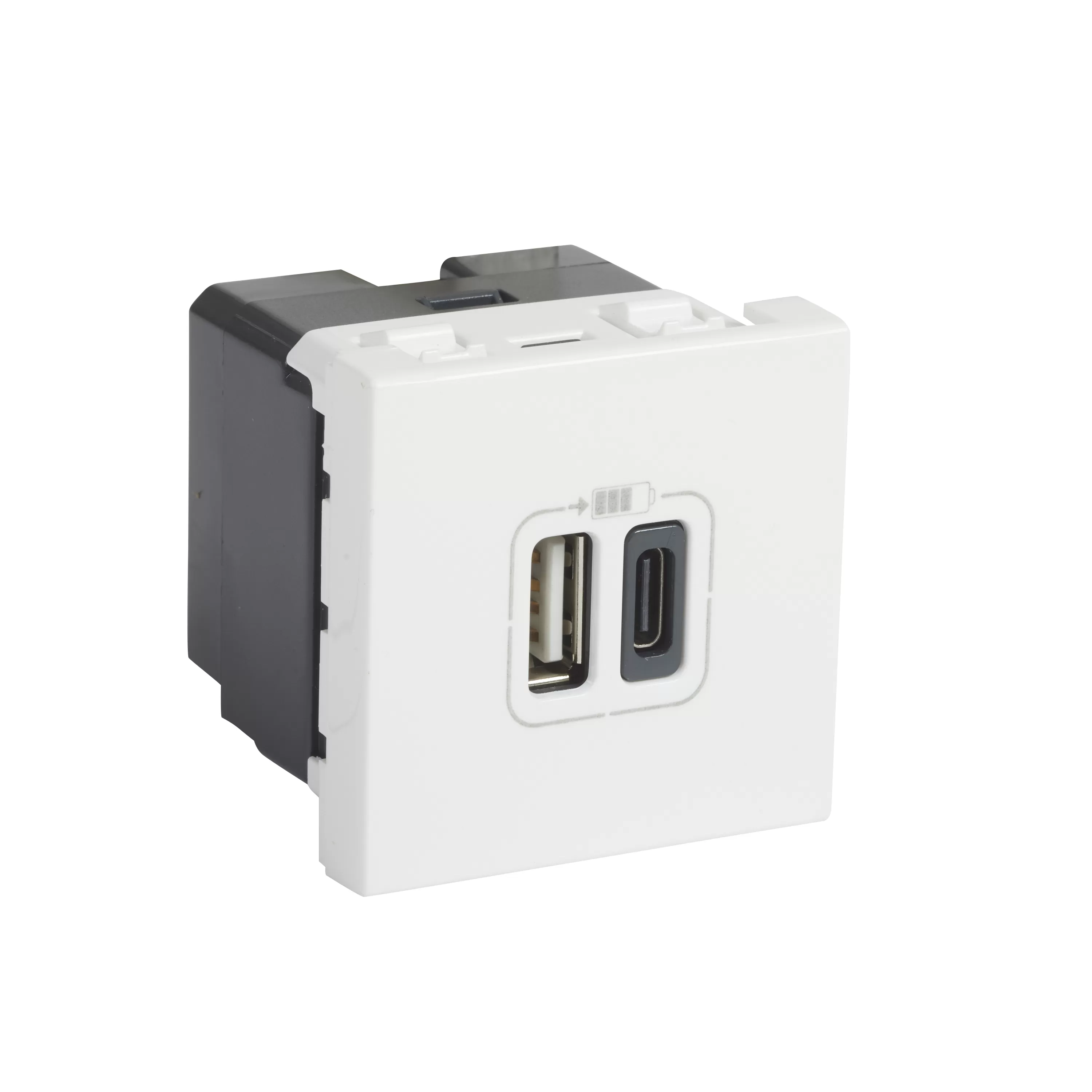 Legrand Mosaic 2xUSB A+C 2-modulig 3A Farbe: Ultraweiß 077592