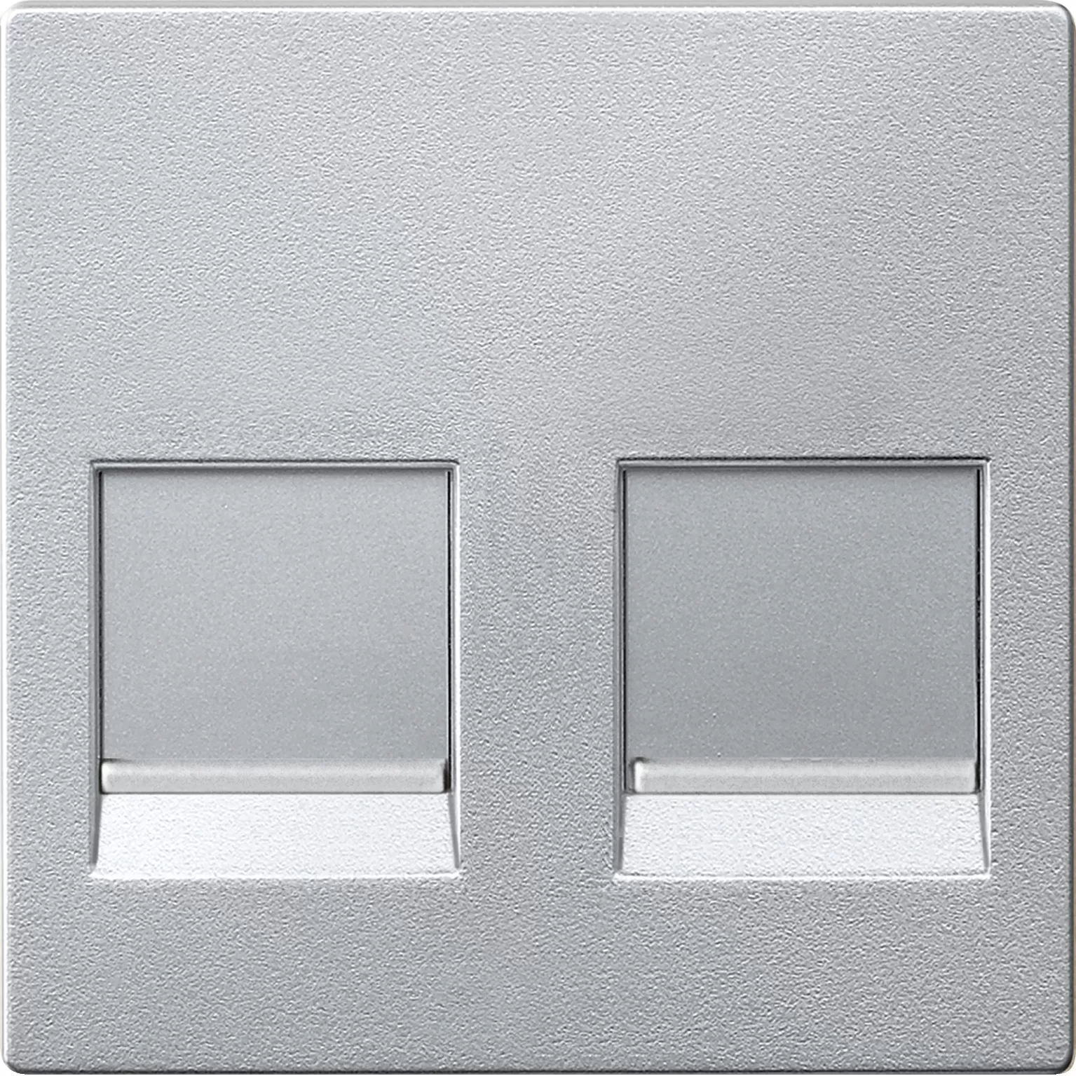 Merten Zentralplatte für Modular Jack 2fach mit Staubschutzschieber, aluminium, System M MEG4562-0460