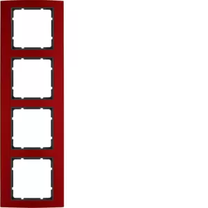 Berker Rahmen 4fach B.3 Alu, rot/anthrazit 10143012