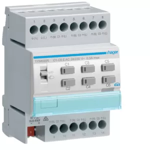Hager Heizungsaktor 6f KNX, m. Regler, 24/230V TYM646R