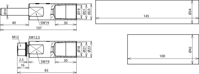Dehn Anschlussset mit Montagematerial für HVI-long-Leitung D 23mm grau 819148