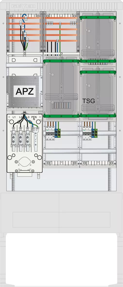 ABN Zähleranschlusssäule 2 ZP, TSG, APZ, 5pol SZ207ZA2515
