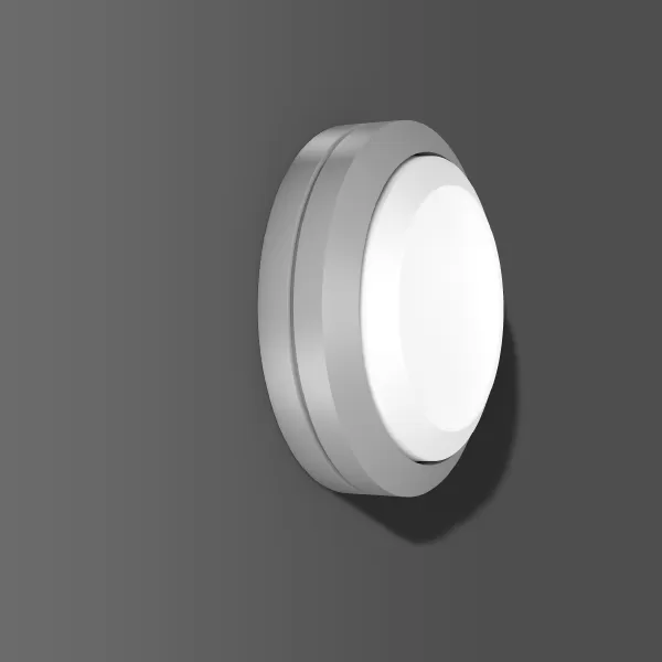 RZB Rounded Midi, 10 W, 390 lm, 840, silber, on/off Decken- und Wandleuchten, D 268 H 70, 114°, Kunststoff (PC) opal 582005.004.19