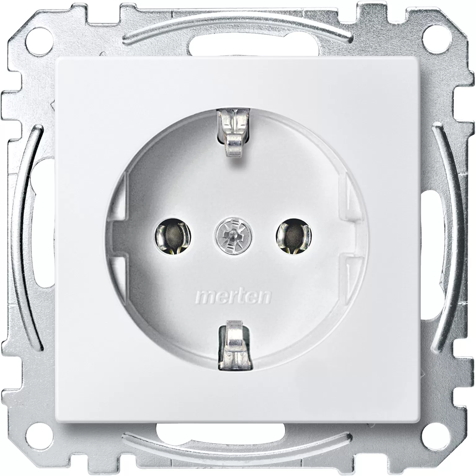 Merten SCHUKO-Steckdose, Steckklemmen, polarweiß, System M MEG2301-0619