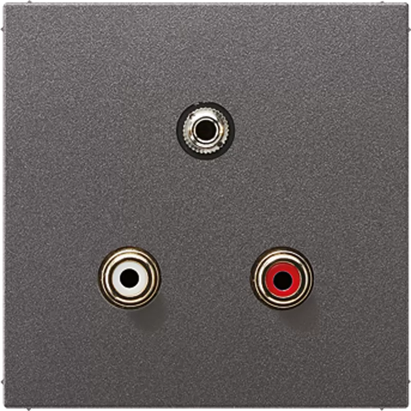 Jung Multimedia-Anschlusssystem Cinch Audio / Miniklinke 3,5 mm, Serie LS, anthrazit (lackiertes Aluminium) MAAL1011AN