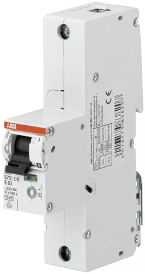 ABB S751DR-E 63 sel. Haupt-LS SHU E-Char.,25kA,63A,1P 2CDH781001R0632
