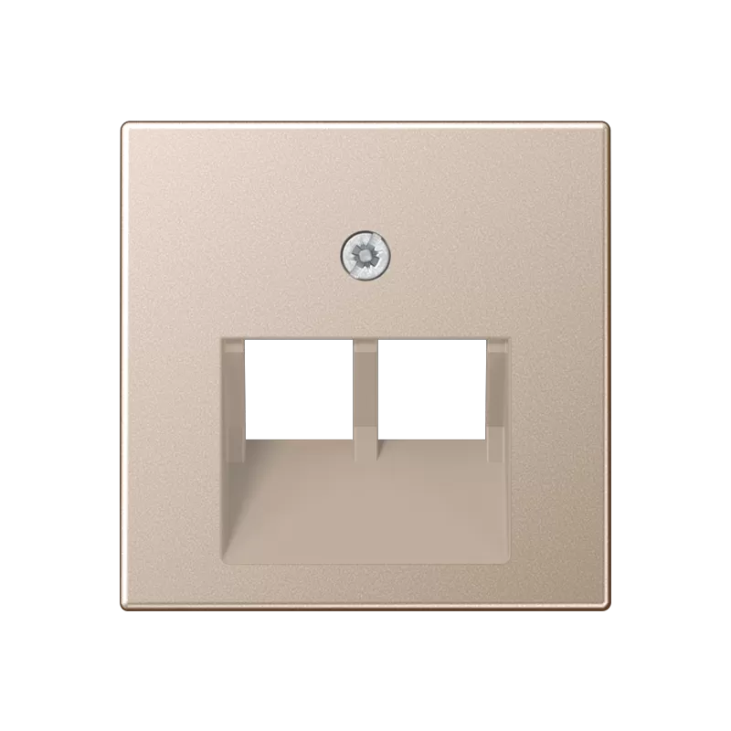 Jung Abdeckung für IAE/UAE-Anschlussdosen 2 x 8-polig, Thermoplast lackiert, Serie A, champagner A569-2BFPLUACH