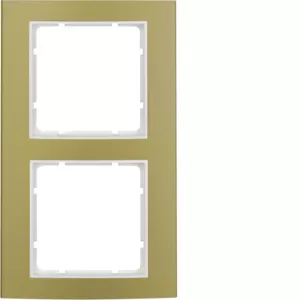 Berker Rahmen 2fach B.3 Alu gold/polarweiß 10123046