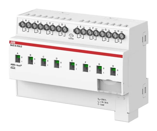 ABB SA/S8.16.6.2 Schaltaktor, 8fach, 16 A, C-Last mit Energiefunktion, REG 2CDG110271R0011