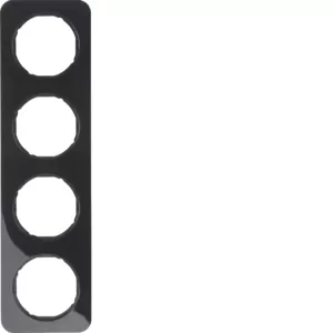 Berker Rahmen 4fach R.1 schwarz glänzend 10142145