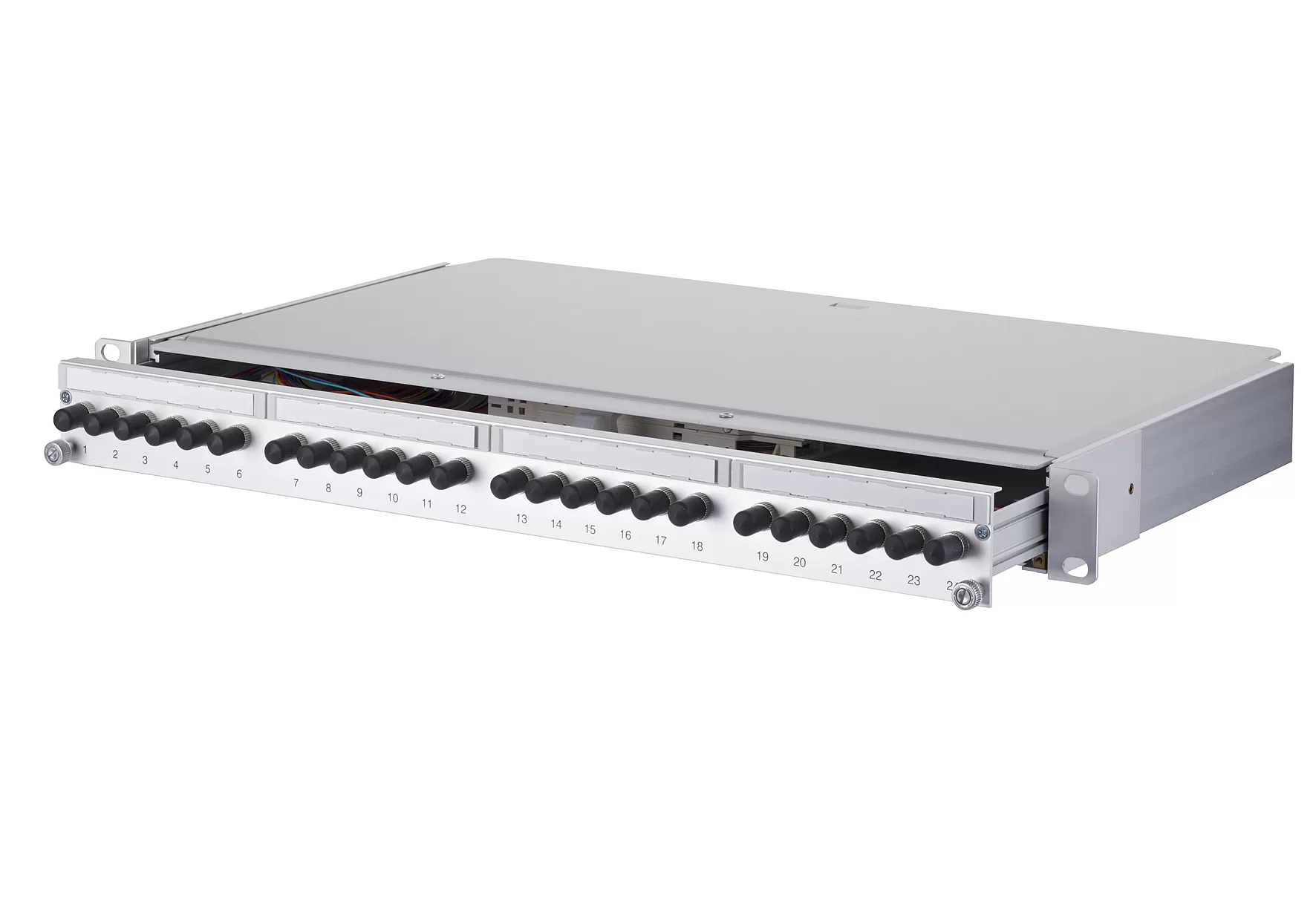 Metz Connect OpDAT PA Patchfeld splice 24xST-S (metall), OM2, grau 1502220124-E