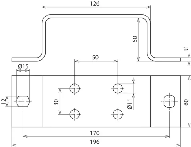 Dehn Erdungsschiene NIRO f. Potentialaus- gleich m. 2 x 2 Anschlüsse 472109
