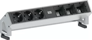 Bachmann DESK2 3xCEE7/3 3xCM Strom 0,2m GST18 Inox lackiert 902.402