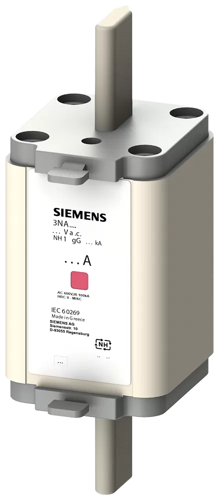 Siemens NH-Sicherungseinsatz, NH1, In: 63 A, gG, Un AC: 500 V, Un DC: 440 V 3NA6122