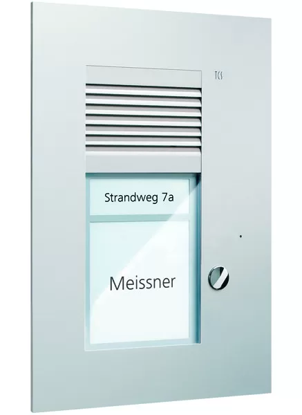 TCS Audio Außenstation Serie PUK 1 Klingeltaste (rechtsbündig), 1-spaltig, UP silber PUK01/1-EN