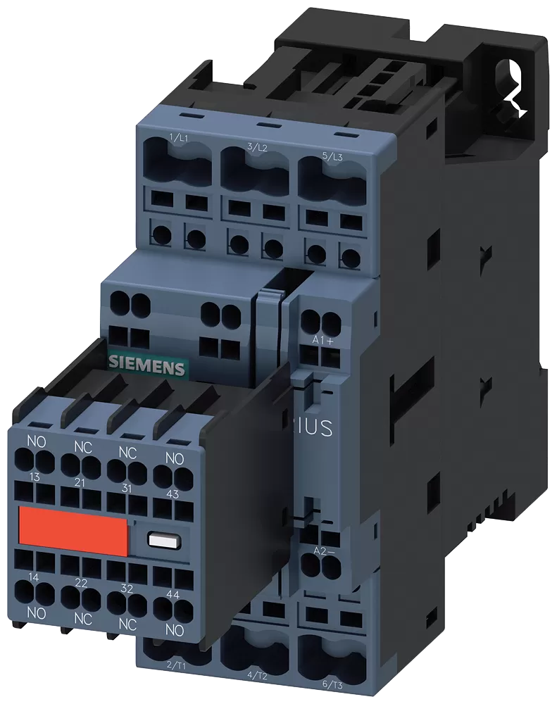 Siemens Schütz, AC-3e, 9 A/4 kW/400V, 3-polig, DC 24V, 2S+2Ö, Federzuganschluss 3RT20232FB443MA0