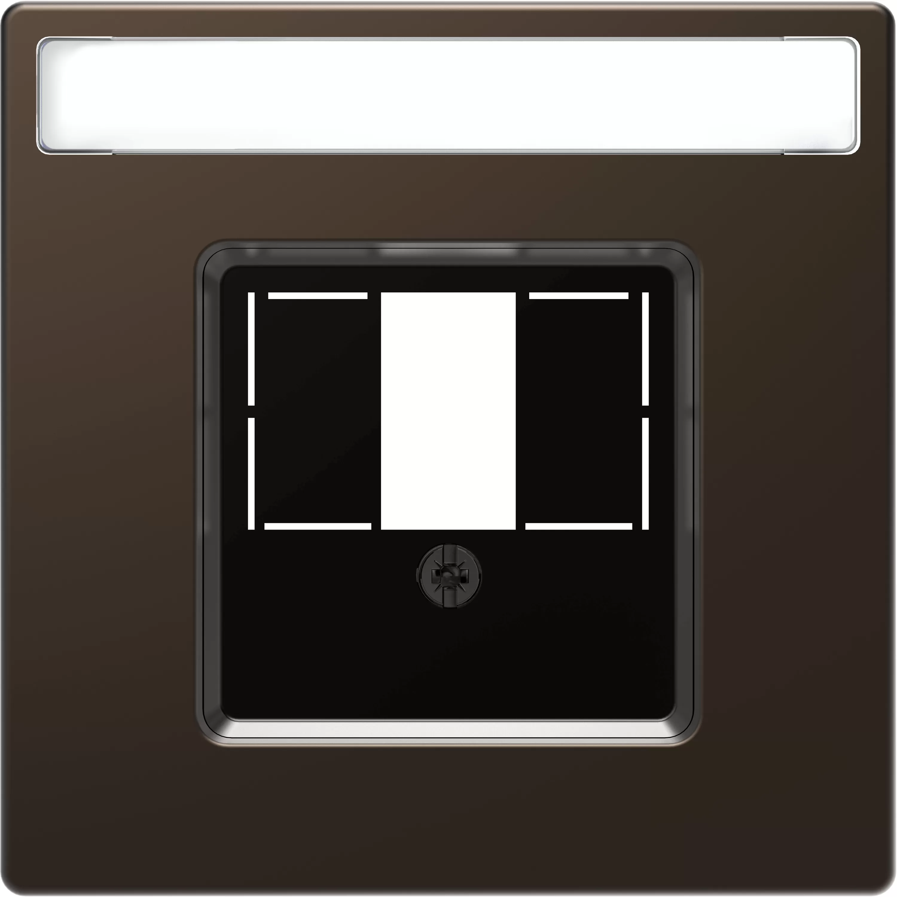 Merten Zentralplatte mit rechteckigem Ausschnitt und Schriftfeld, Moccametallic, System Design MEG4250-6052