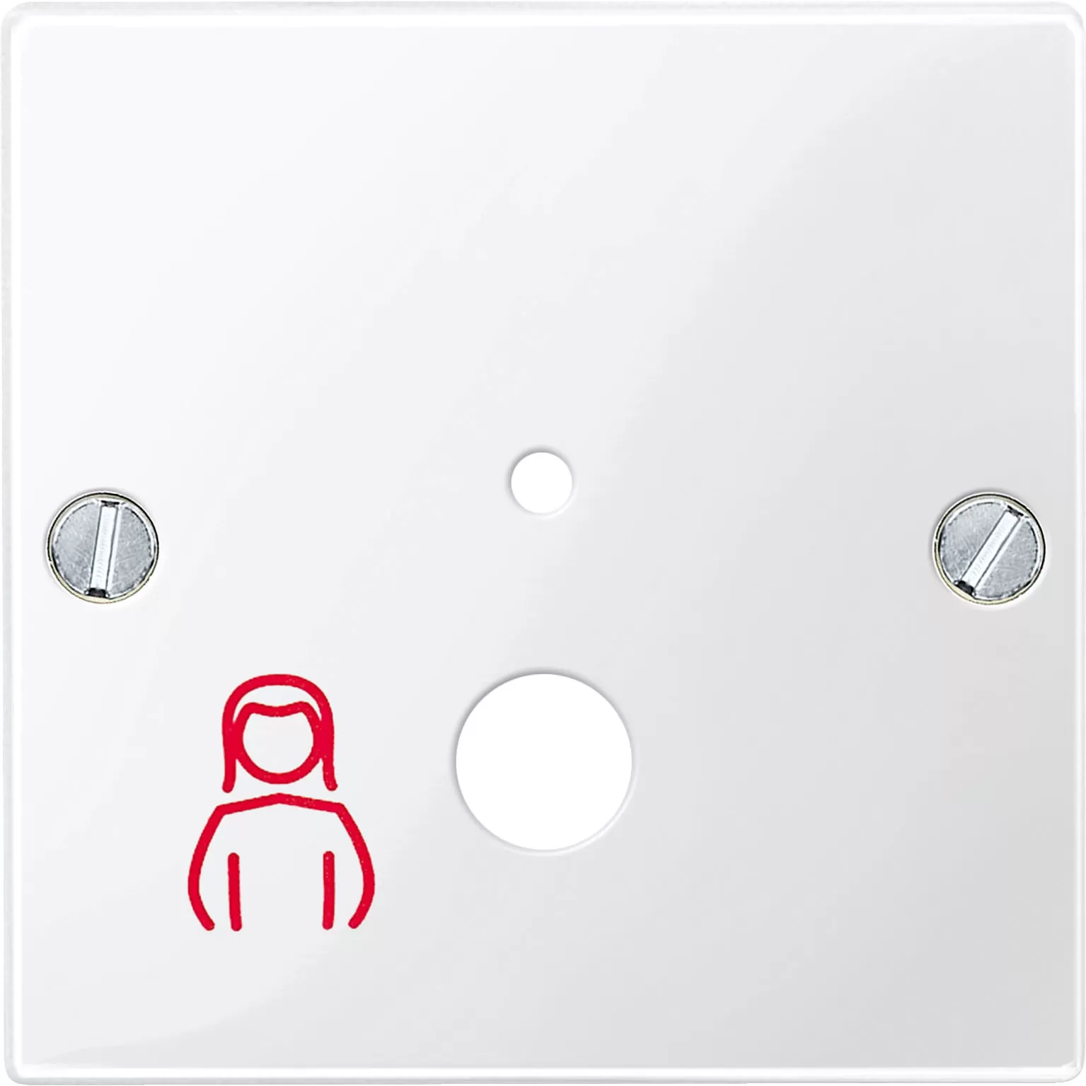 Merten Zentralplatte Pneumatiktaster, polarweiß glänzend, System M MEG4844-0319