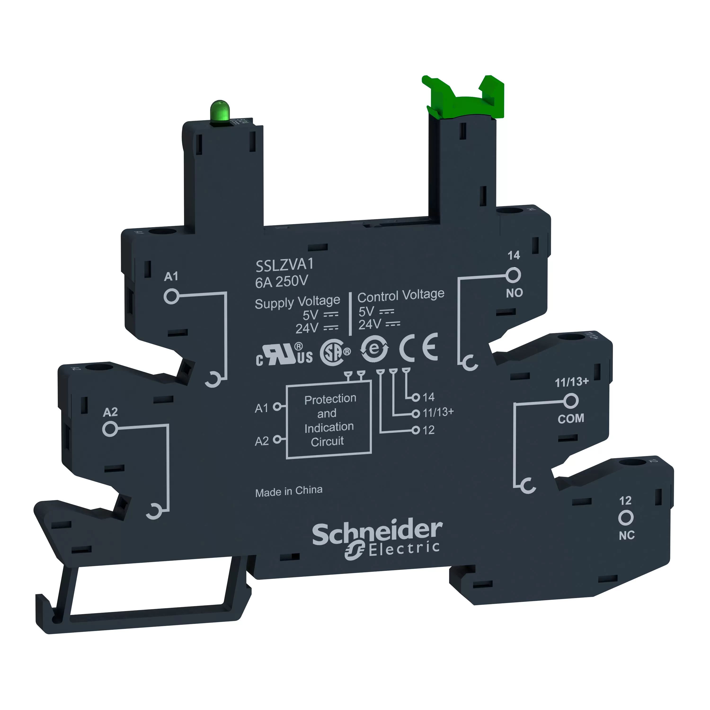 Schneider Electric Sockel für Halbleiterrelais SSL, Steuerspannung: 5/24 VDC, Federzugklemme SSLZRA1