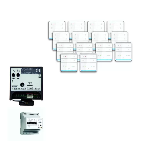 TCS audio:pack Einbau für 14 Wohneinheiten, mit Einbaulautsprecher ASI12000 + 14x Freisprecher ISW5010 + Steuergerät BVS20 PPIF14/01