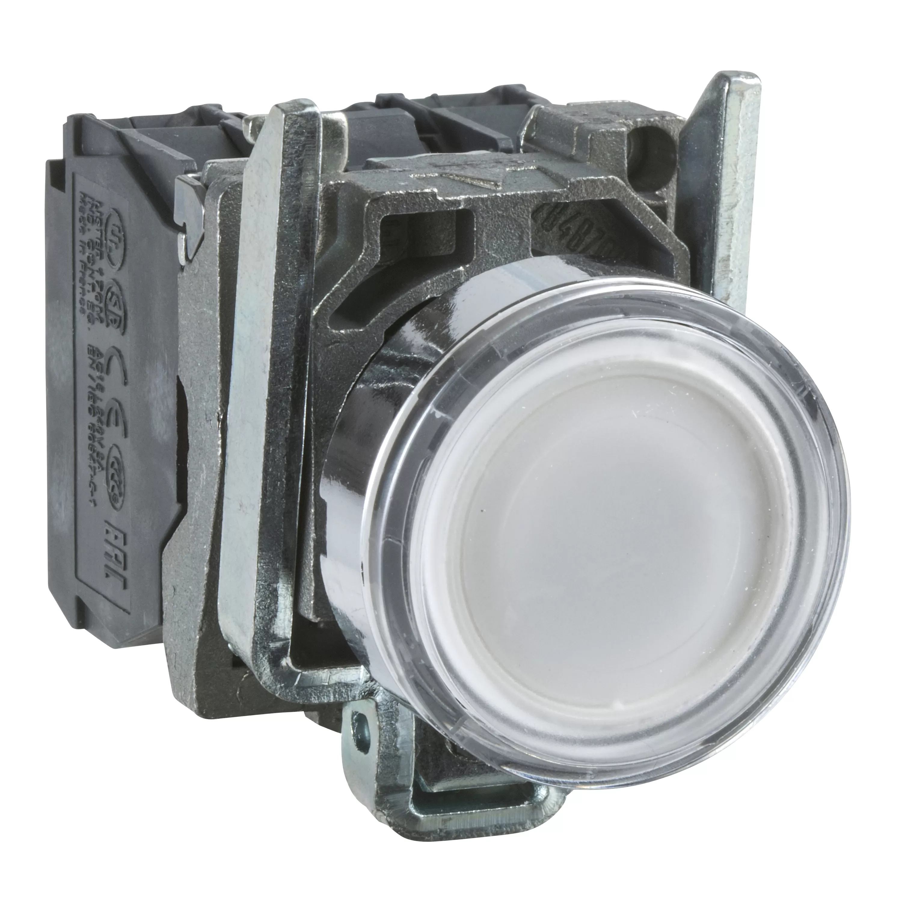Schneider Electric Leuchtdrucktaster, weiß, flach, 1S+1Ö, tastend, +LED 220-240V 50/60Hz XB4BW31M5