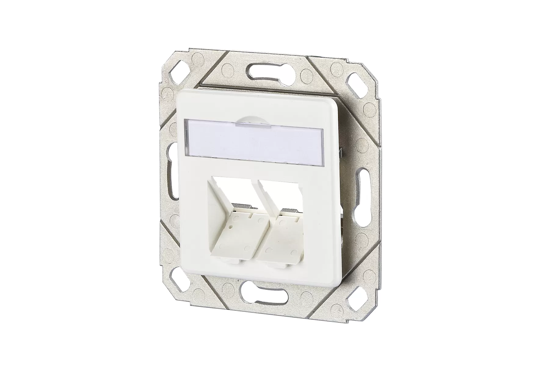 Metz Connect Keystone Anschlussdose UPk 2 Port unbestückt reinweiß 130B20D21102KE