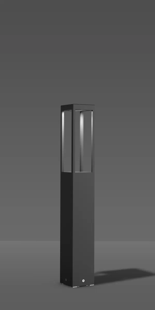 RZB Bocaro, 20 W, 1700 lm, 840, anthrazit, Phase-cut Pollerleuchten, L 156 B 156 H 1100, 113°, Glas klar 611991.0031.1