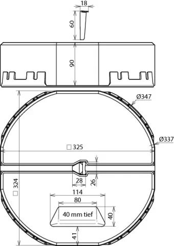 Dehn Betonsockel C45/55 17kg m. Keiltechnik u.adapt.Unterlegplatte D337mm H90mm-SET- 102340