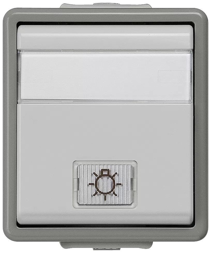 Siemens DELTA fläche IP44, AP dunkelgrau/hellgrau Wechselschalter, 10A 250V mit Fenster 5TA4726
