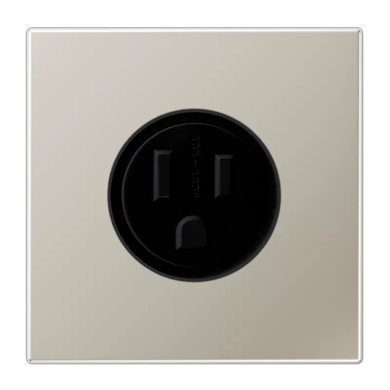Jung Steckdose US-Norm NEMA, 15 A 125 V ~, Schraubklemmen, Serie LS, Edelstahl ES2521-15