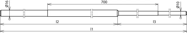 Dehn Erdeinführungsstange St/tZn L 2500mm verjüngt D 16/10mm teilisoliert 480021