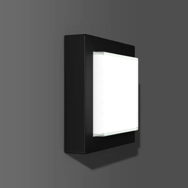 RZB Cadero Quadra, 13 W, 630 lm, 830, anthrazit, on/off Decken- und Wandleuchten, L 257 B 257 H 81, 128°, Glas opal 581637.0031.19