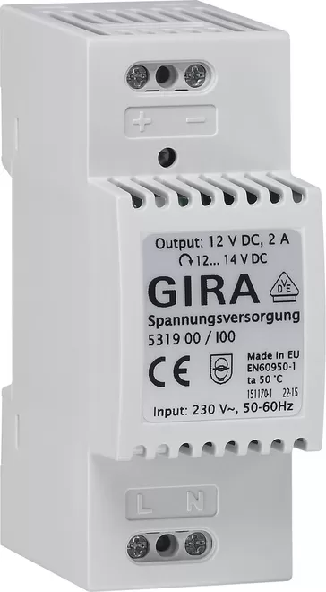 Gira Spannungsversorgung DC 12 V 2 A REG Zubehör 531900
