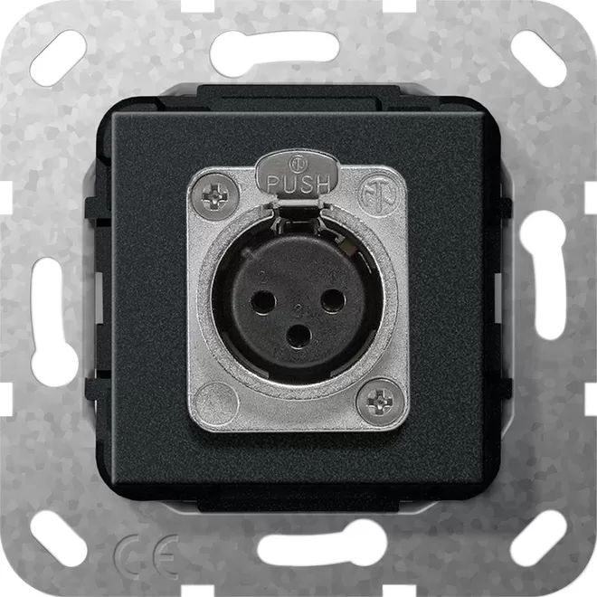 Gira XLR-Buchse D-Serie Einsatz Schwarz m 566710