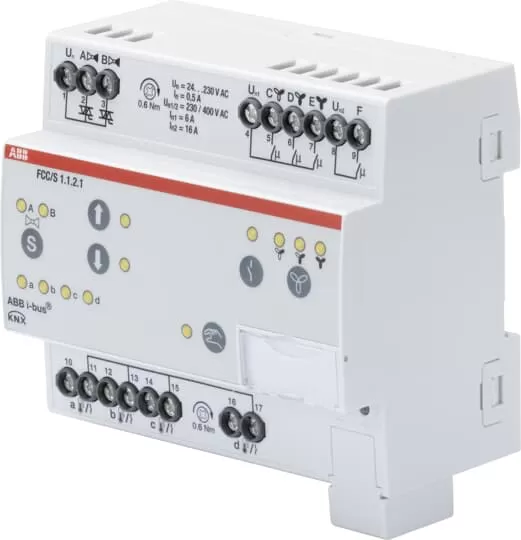ABB FCC/S1.1.2.1 Fan Coil Controller, 2xPWM, manuelle Bedienung, 3-stufig, REG 2CDG110211R0011