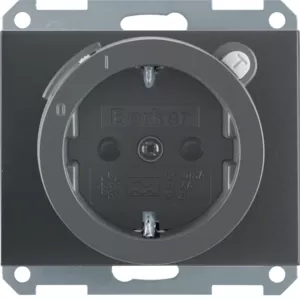 Berker Steckdose SCHUKO m FI erh BS K.1 anthr 47087006