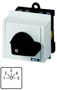 Eaton Stufenschalter, T0, 20 A, Verteilereinbau, 3 Baueinheit(en), Kontakte: 5, 45 °, rastend, ohne 0-Stellung, 1-5, Abwicklungs Nr. 8232 034107