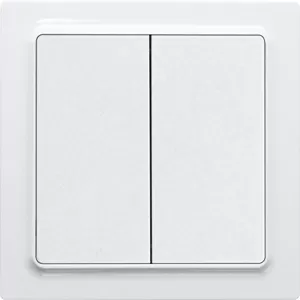 Eltako Funktaster reinweiß glänzend 55x55mm batterie- und leitungslos mit Doppelwippe 30055705