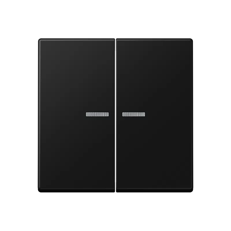 Jung Wippe mit Lichtleiter für KNX Taster 2fach, Thermoplast lackiert, Serie A, graphitschwarz matt A102KO5BFSWM