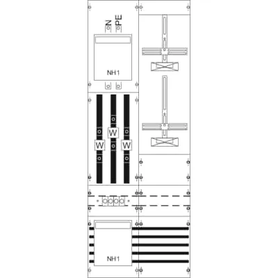 Striebel & John KA4203 Mess- und Wandlerfeld H5/B2 vorverdrahtet mit Zählerkreuz KA4203