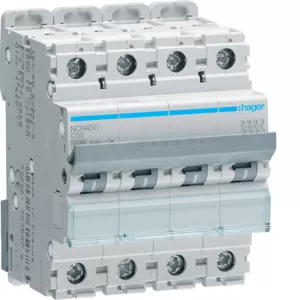 Hager LS-Schalter 4 polig 10kA/15kA C-50A 4M NCN450