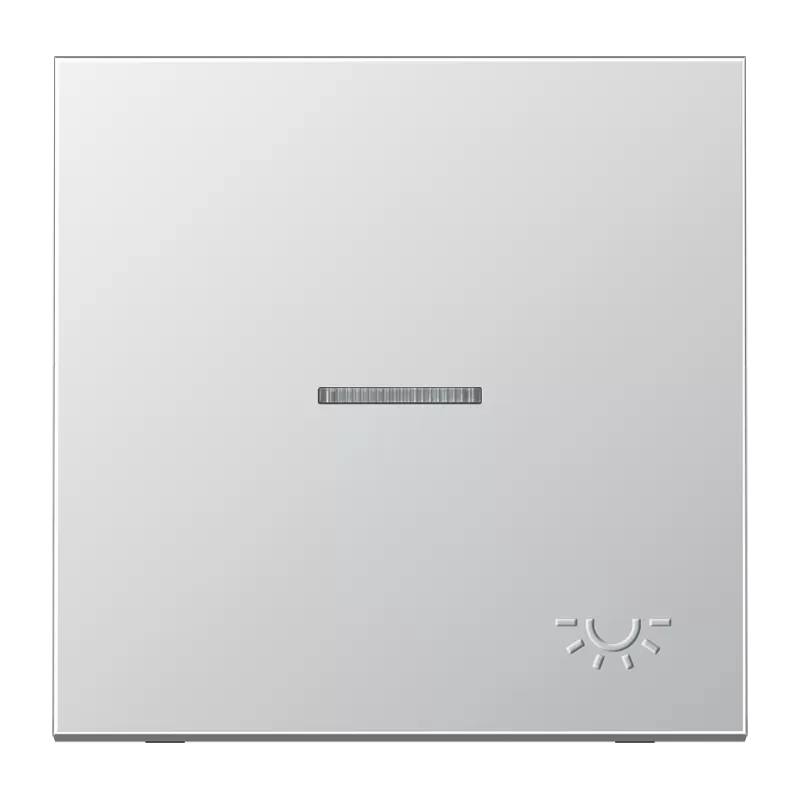 Jung Wippe 1fach mit Lichtleiter, mit abtastbarem Symbol Licht, Serie LS, Aluminium AL2990KO5LP