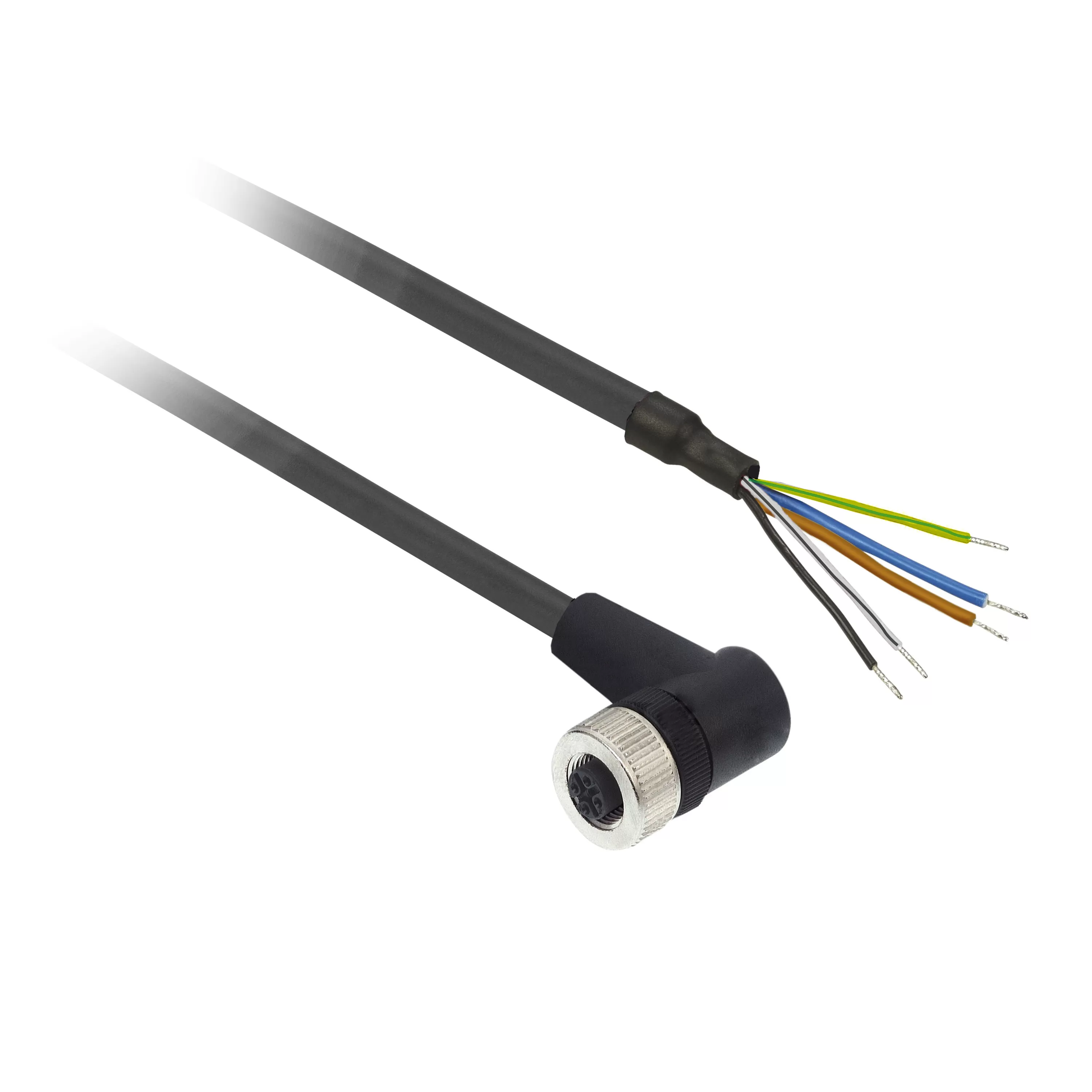Yageo XZ-Vorverdrahtete Buchsen, abgewinkelt, M12, 5-polig, PUR 2m Kabel XZCP1264L2